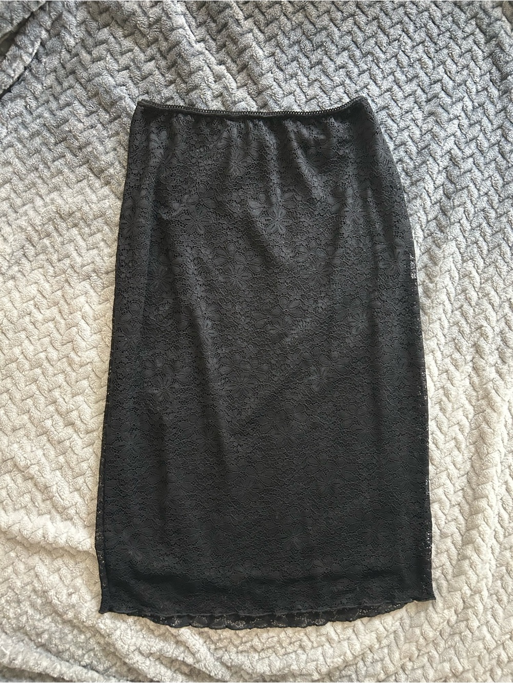 RSQ Black Floral Lace Midi Skirt